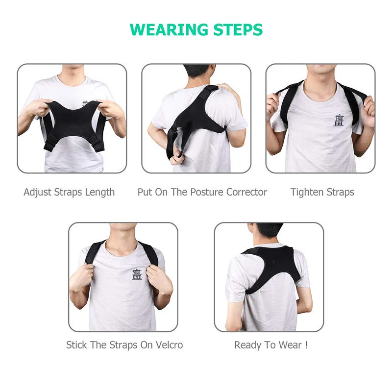 Back posture corrector corset clavicle column posture adjustable correction support belt pain relief traine column postu