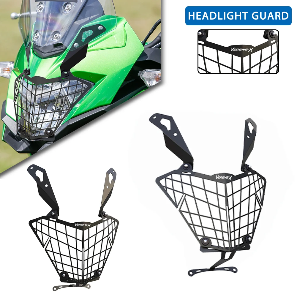 

2025 Motorbike Headlight Head Light Guard Protector Grille Cover For Kawasaki Versys X300 X250 VERSYS300 VERSYS250 VERSYS-X ABS