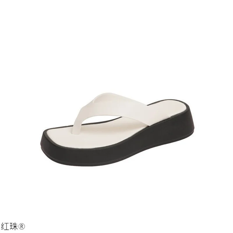 2023 Spring Summer New Flip-toe Thick-soled Platform Shoes Flip-flops Flip-flops Flat Bottom Sandals Women Summer Slipper