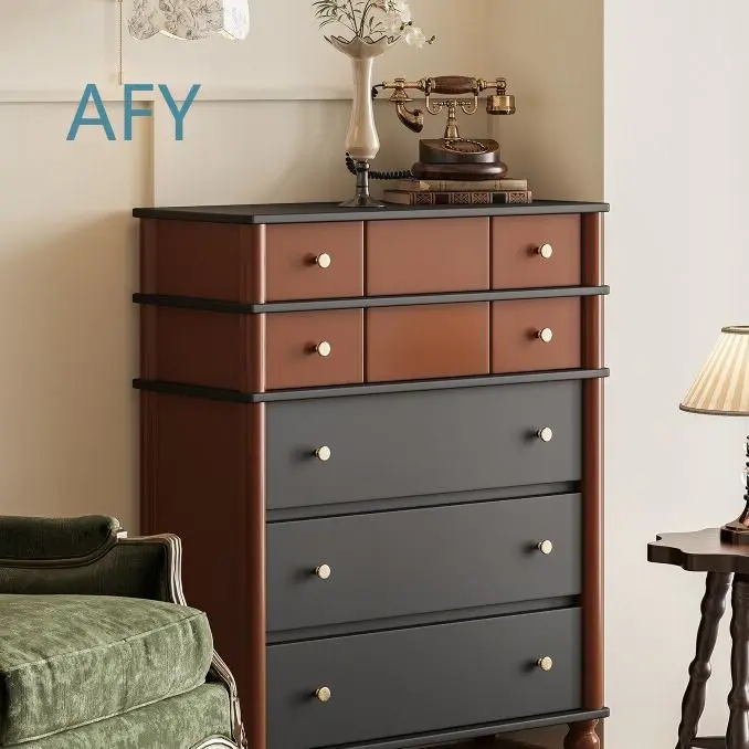 Pre-vintage retro chest of drawers for American style home storage cabinet for living room bedroom wall storage furniture