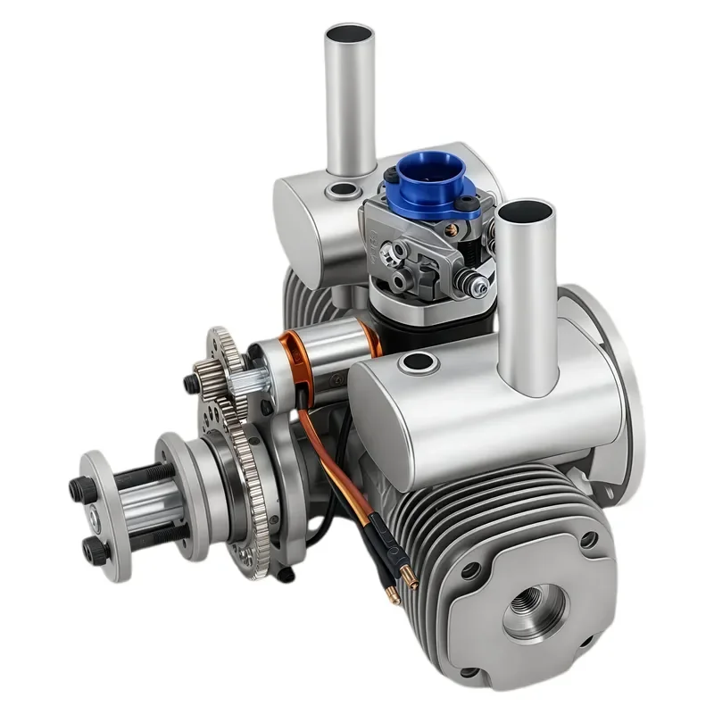 70cc Twin Cylinder Two Stroke Power Motor with Electric Start for RC Fixed Wing Model Equipment