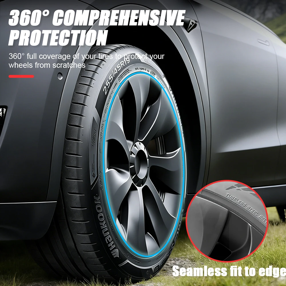 4PCS Wheel Cover Performance Replacement  for Tesla Model Y 19 Inch Wheel Caps Automobile Hubcap Full Cover Accessorie 2023 2024