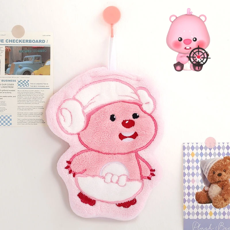

Loopy Hand Towel Coral Velvet Cartoon Absorbent Cloth Dishcloths Hanging Cloth Bathroom Anime Portable Handkerchiefs Wipe Towel