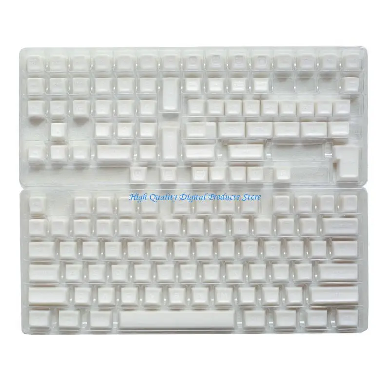 U2JE White Jade Theme Double Shot Mechanical Keyboards Keycaps 142Pcs SAProfile Cover for 61 64 68 84 96 980