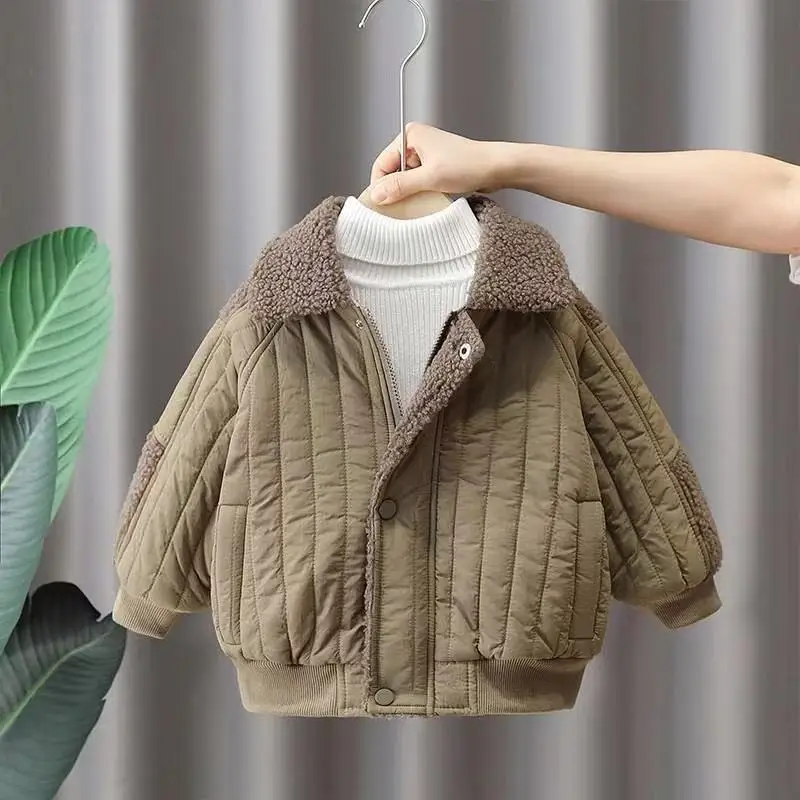 

Boys Thick Cotton Padded Jacket Warm Coat Autumn Winter Clothing New Children's Warmth in Style Outerwear for Boys 100-150CM