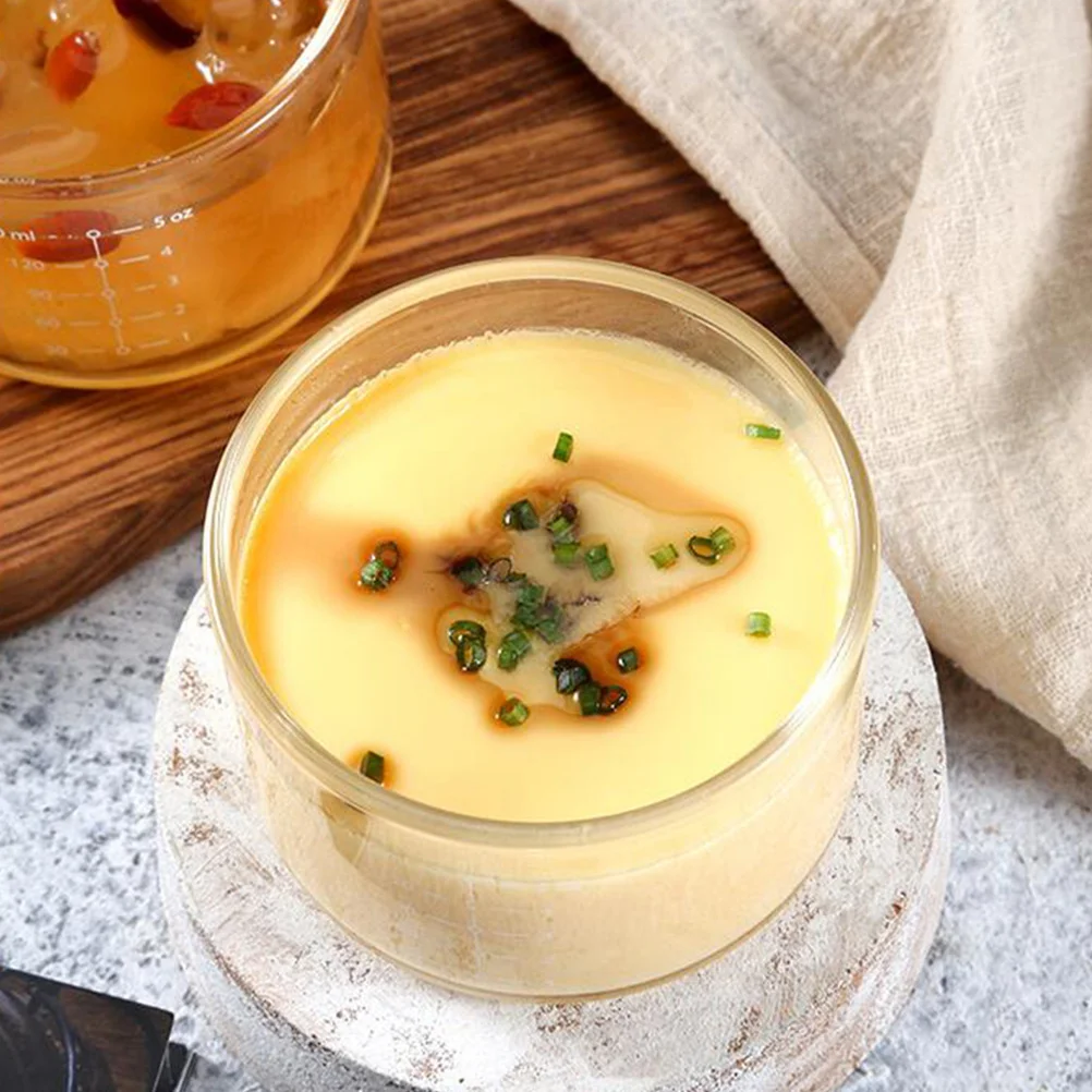 

1Pcs Children's Complementary Food Steamed Bowl Transparent Glass Household Steaming Pot Lid Kitchen Camping Pudding Egg Yogurt