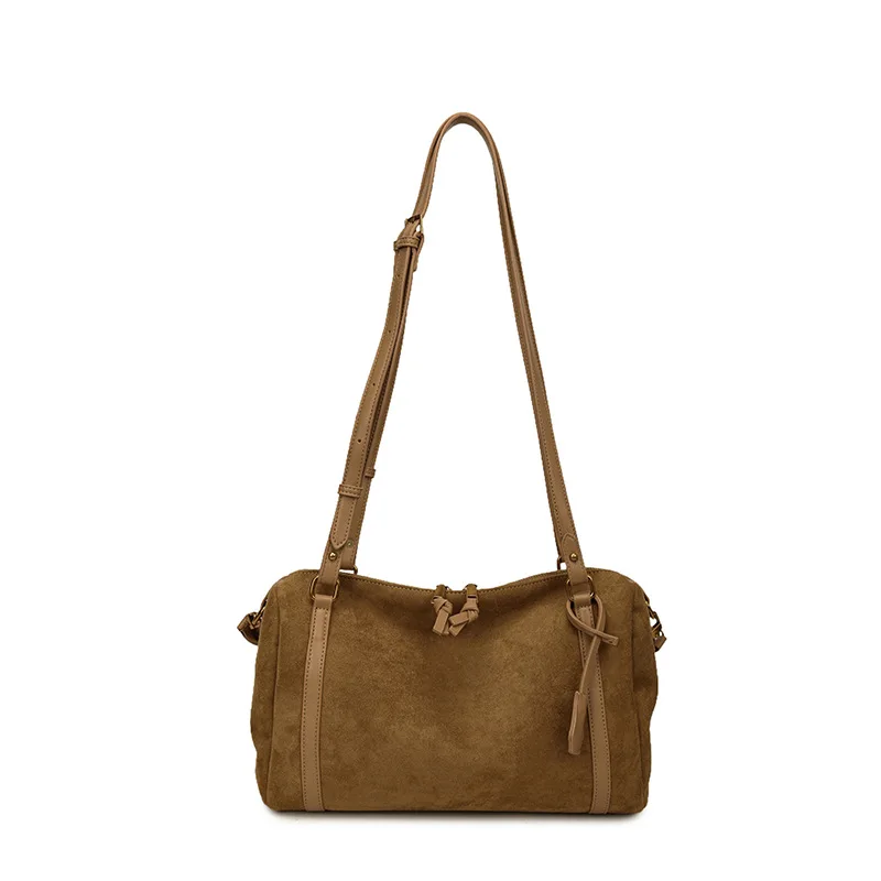 

‌ Сумка-подушка из матовой кожи в стиле ретро 2025 года — женская сумка Boston для путешествий и поездок на работу, сумка через плечо с регулируемым ремешком, большая вместимость ‌