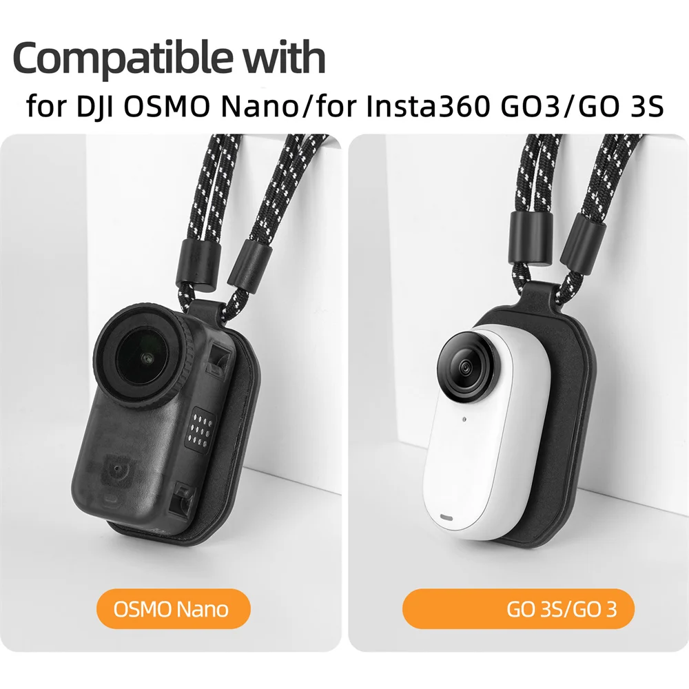 Sunnylife Magnetic Camera Neck Strap Holder Mount Chest Bracket Quick Release for DJI OSMO Nano/Insta360 GO 3/GO 3S/MIC Lanyard