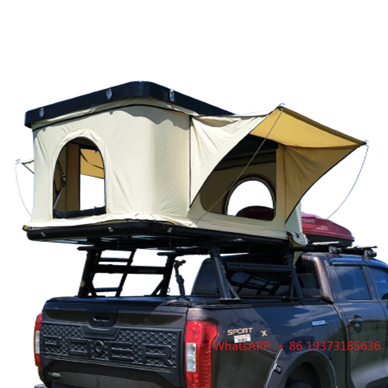 Waypark Waterproof Fiberglass 4 Person Hard Shell Car Roof Top Tent Outdoor Tent for Camping