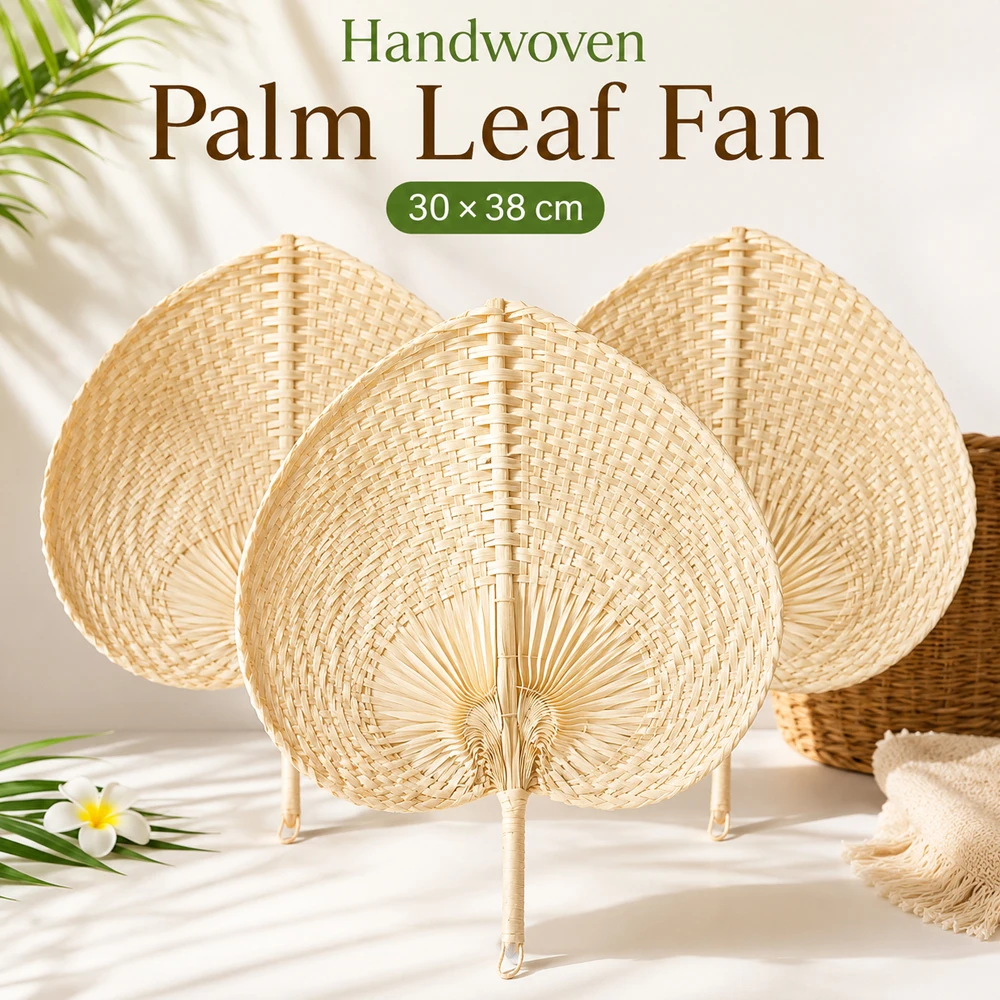 5/10/20pc Wedding Decor Fans Bamboo Raffia Hand Fans for Guest Hand Weaving Fan for Summer Cooling Beach Wall Decor Party Favors