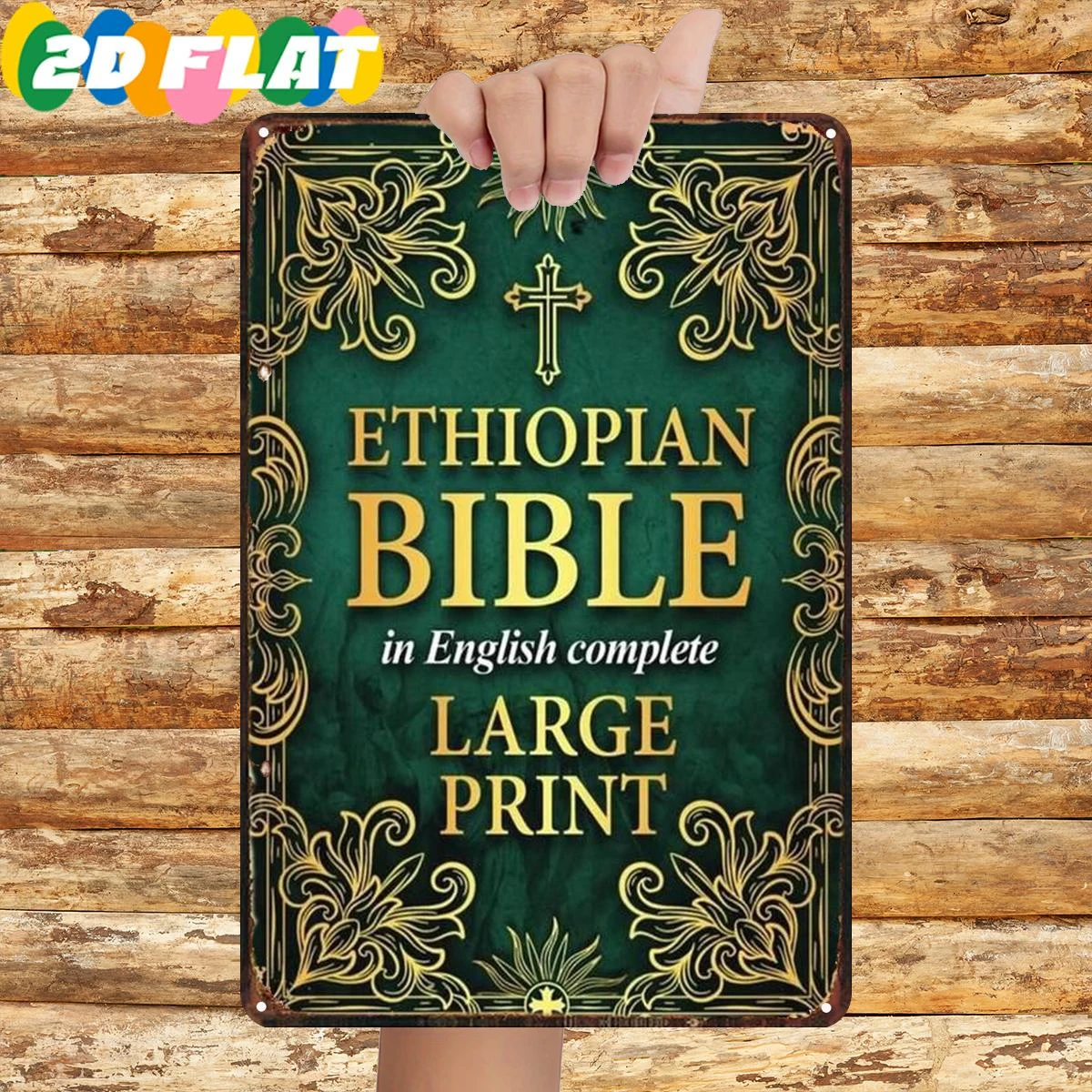 2D Flat Single Piece, Full English Version of the Ethiopian Bible: Large Font Version, Metal Iron Plaque, Size (8