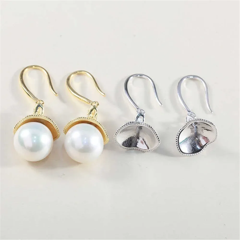 S925 Sterling Silver Pearl Earring Settings DIY Jewelry Making Supplies Blank Earring Posts for Handcrafted Accessories No Pearl
