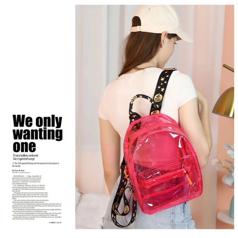 Women Backpack PVC School Bag Student Bookbag Lady Travel Daypack