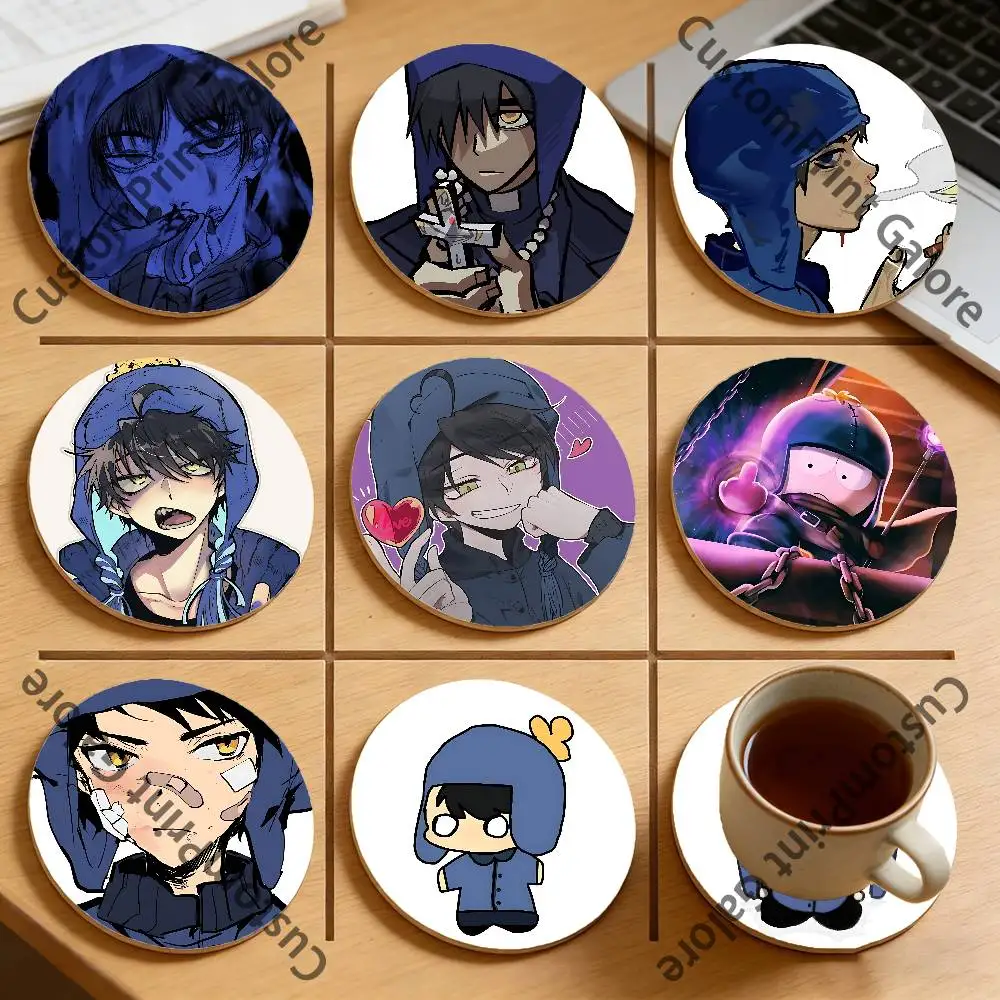 

C-Craig T-Tucker Natural Pine Wood Round Coasters Non-Slip Heat-Resistant Cup Mats for Coffee Drinks