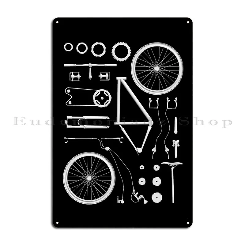 Bike Exploded Metal Plaque Poster Designing Party Custom Kitchen Living Room Tin Sign Poster