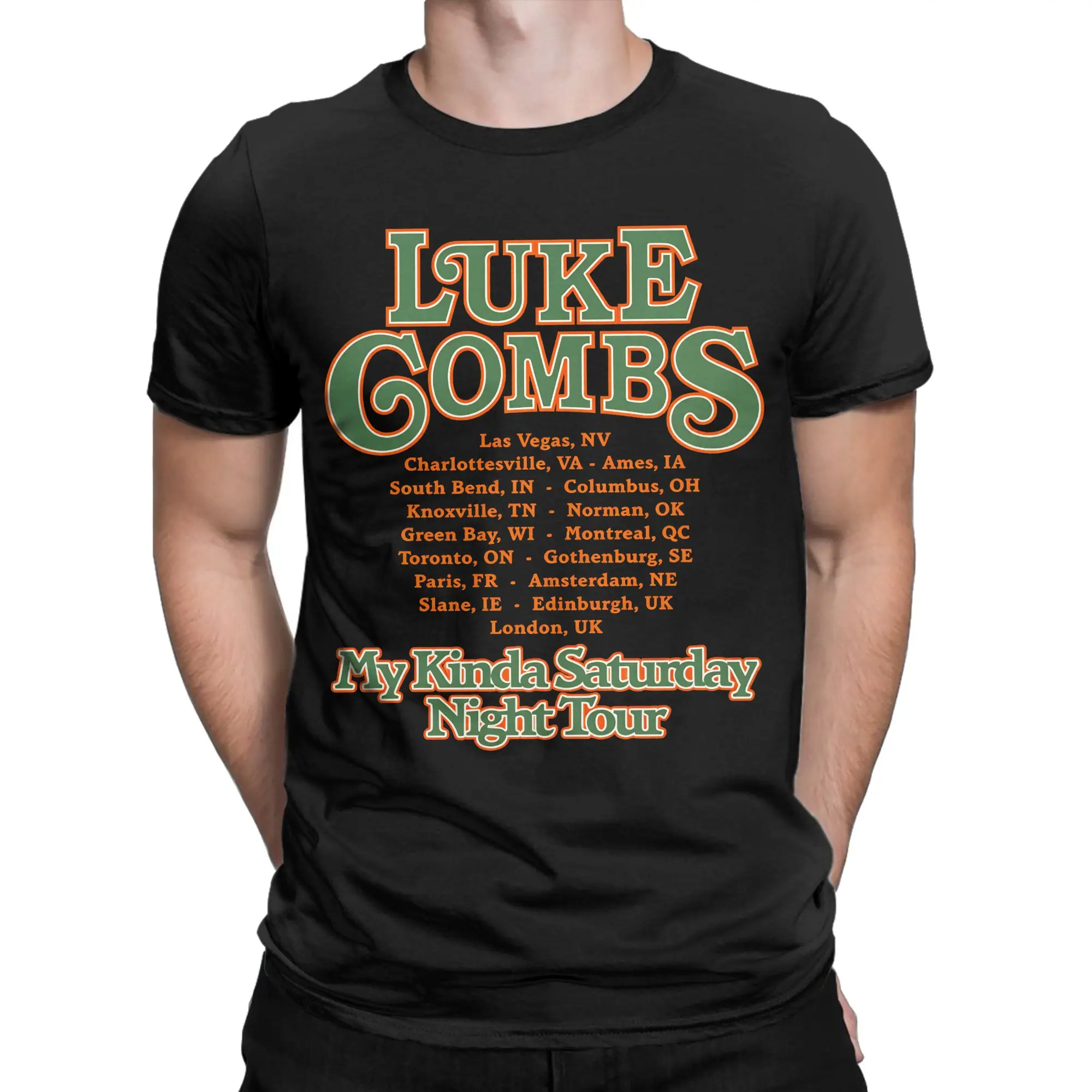 Luke Combs My Kinda Saturday Night Tour T-Shirt T-Shirts Short Sleeves Y2K Funny Tshirt Summer Pure Cotton Oversized Tees