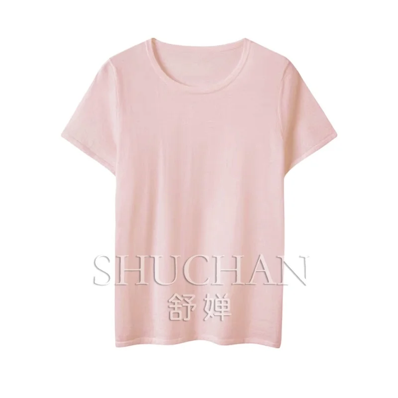 

basic style Summer Thin Sweater Women 15% Cashmere New 85% Natural Silk Pull Femme Sueter Mujer Invierno Short Sleeve