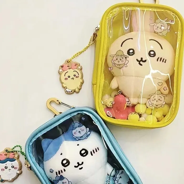 Chiikawa Jewelry Organizer Transparent Storage Box Pouch Mystery Box Plastic Box Cute Doll Bag with Keychain Dustproof Case