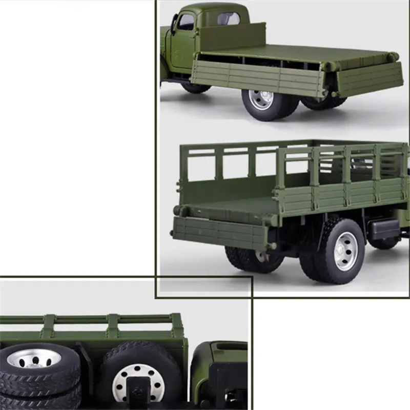 1/24 CA10 Alloy Tactical Truck Armored Car Model Military Personnel Carrier Transport Vehicle Model Sound and Light Kid Toy Gift