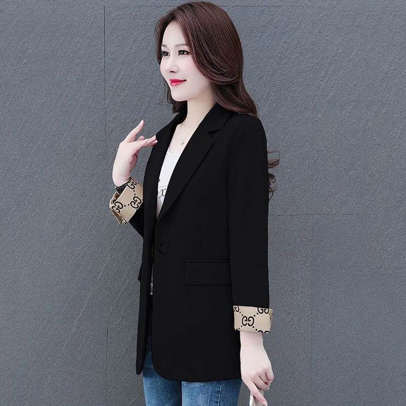 "Ada lapisan/kualitas baik" setelan jaket kecil wanita musim semi dan musim gugur versi Korea ramping temperamen Fashion setelan blus