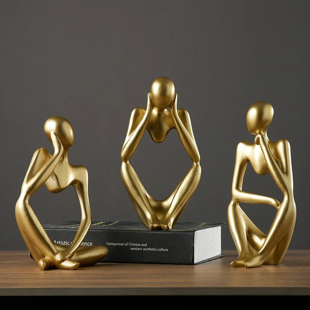 

resin home decoration office decor accessories for living room study figures funiture salon Abstract ornaments thinker statue