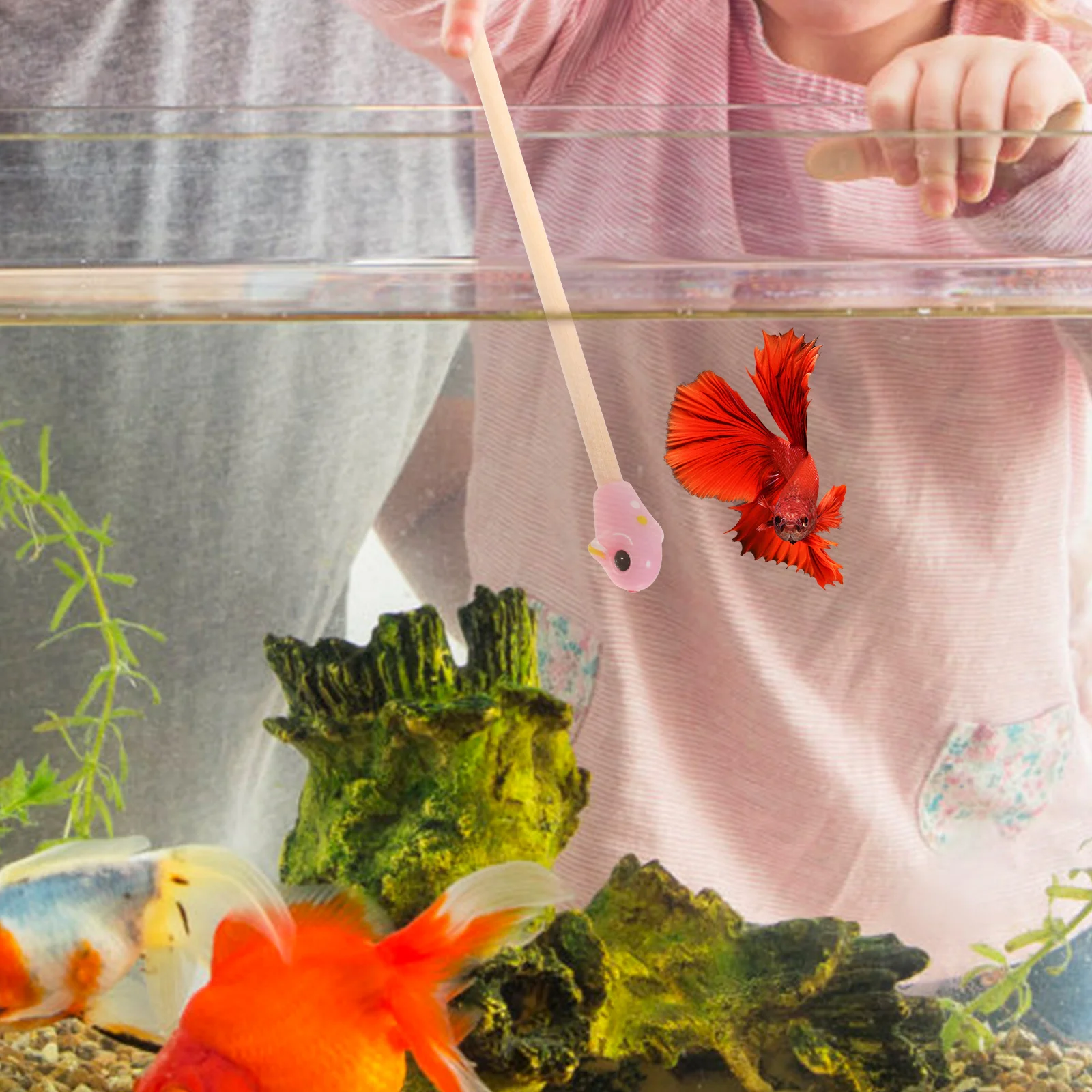 

Aquarium Betta Fish Training Wand Made of Premium Wood for Safe Daily Use in Mini Tanks Desktop Fish Bowls Betta Toys