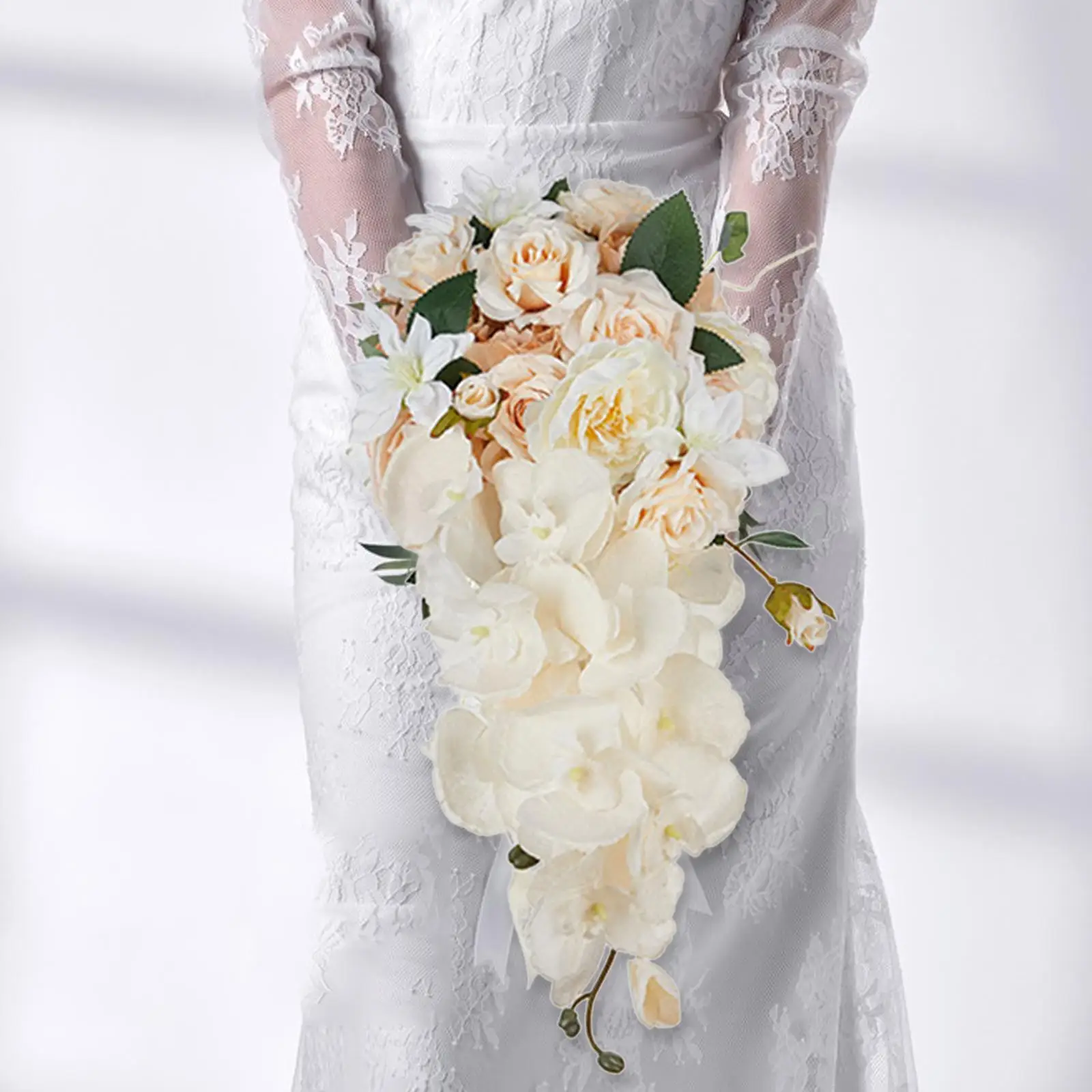 

Bridal Bouquet Bridal Hand Flower Romantic Decor Wedding Bouquet Artificial Rose Flowers for Anniversary Wedding Holiday