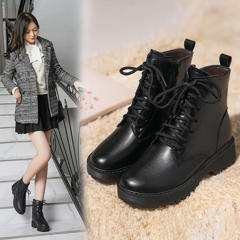 

Short boots 2026 winter new style short boots with thick wool and cotton flat bottomed women's boots