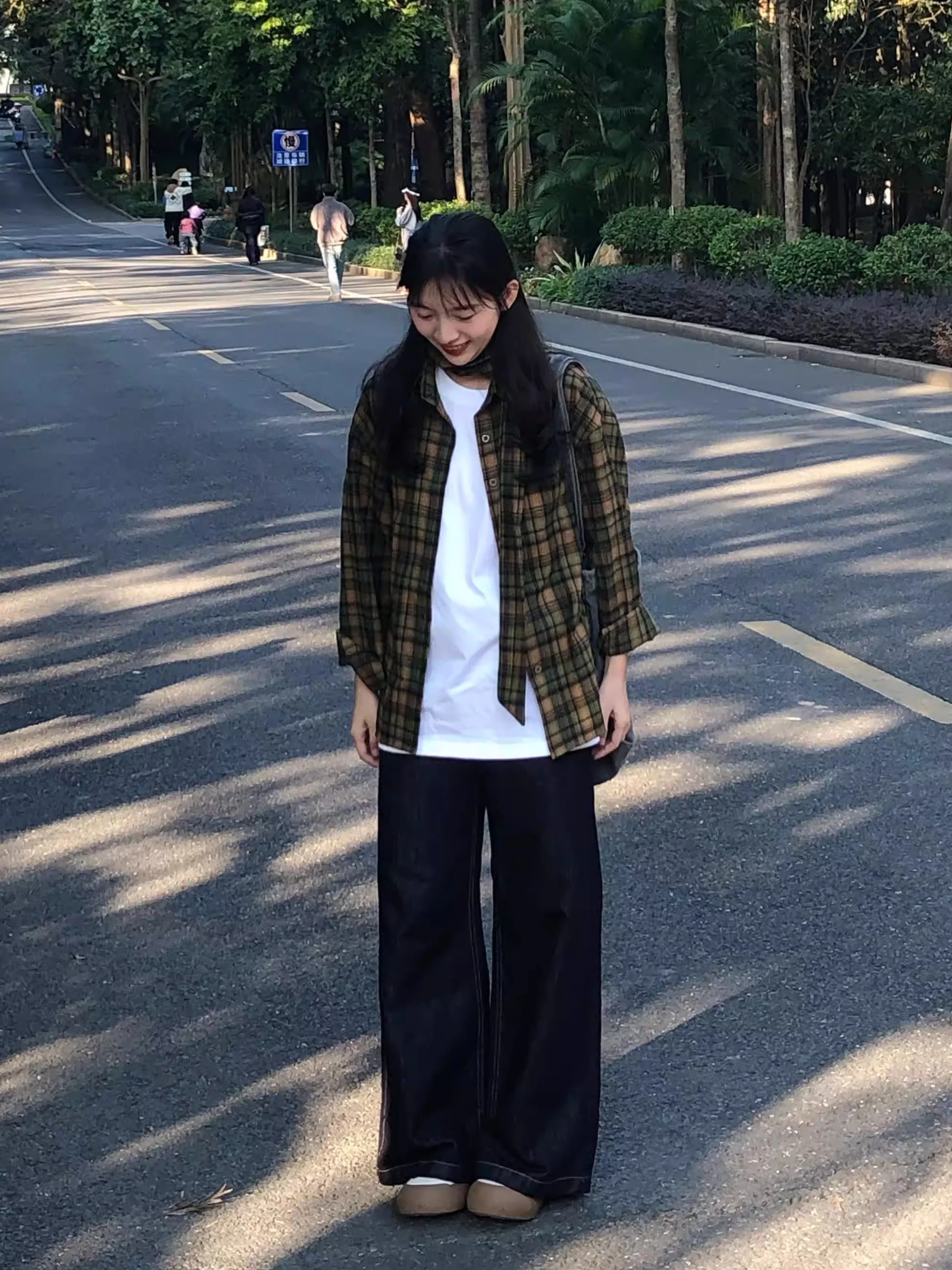 

Five Happy Forest System Long Sve irt Jaet Women's Casual Loose Versatile Top Spring Autumn Vintage Loose Fit irt