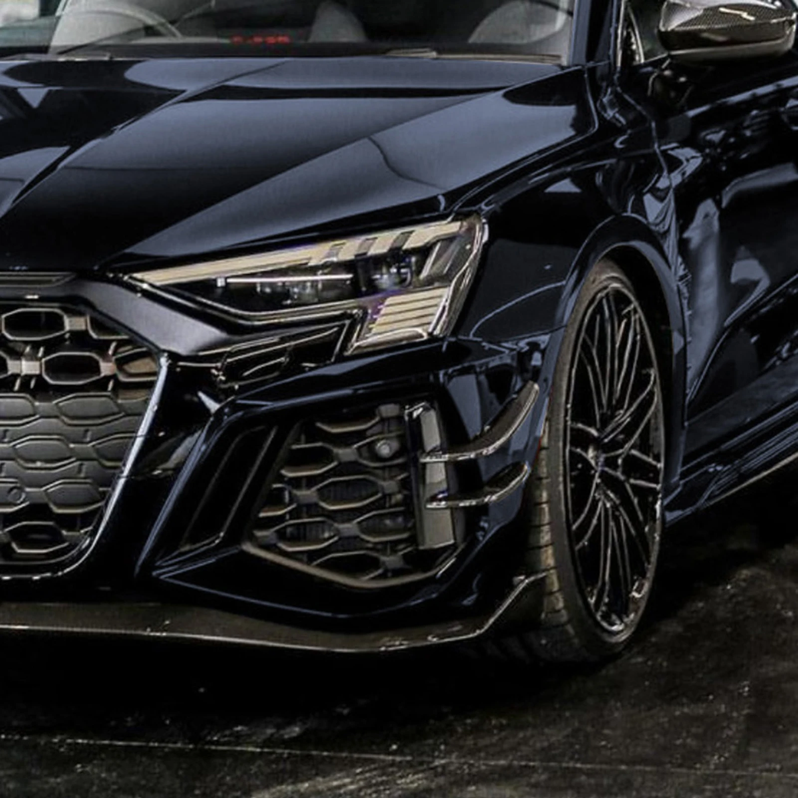 Für Audi RS3 8Y 2020-2024 Limousine 4-Türer Frontstoßstangen-Seitenlüftungs-Verkleidung Lufteinlass-Rahmen Spoiler Splitter Canards – Detail 8