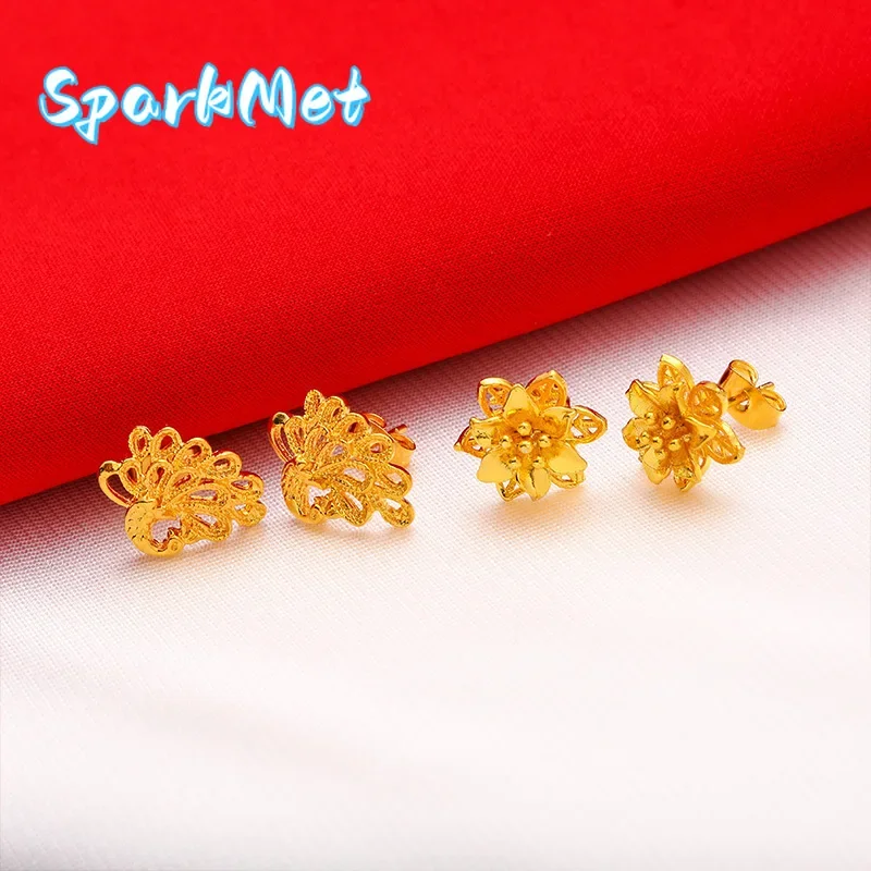 

Sparkmet24K Gold Euro Coin Earrings | AU999 Pure Gold, vintage euro coin design, mirror-polished finish, stylish for daily wear