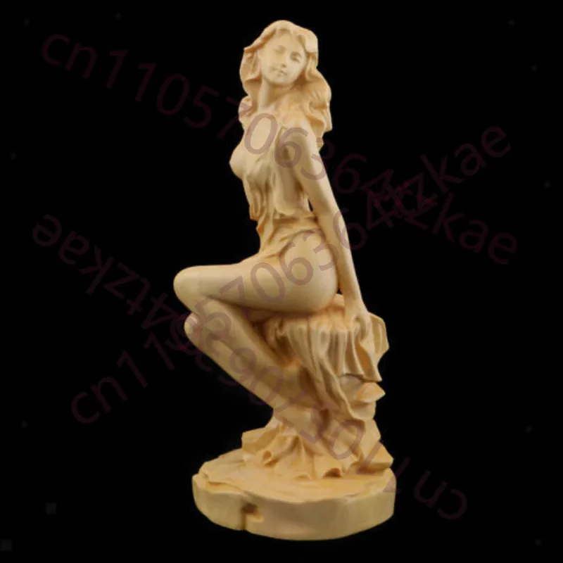 

5,9-дюймовая фигурка европейской красавицы из резного боксвуда для домашнего декора