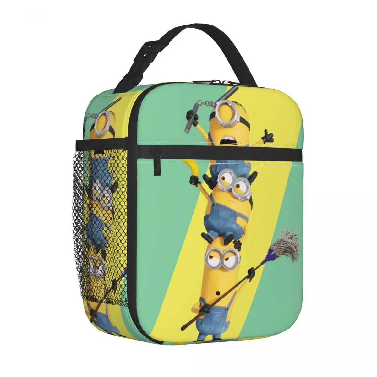 Minions Stuart Bob And Kevin Insulated Lunch Bags Cooler Bag  Meal Container Portable Tote Lunch Box Food Bag Beach Picnic