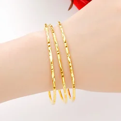 Plated 100% 24K Real Gold 18K Bracelet Female 999 Sansheng III Pure Gold Fine Starry Fashion Trend Woman Jewelry Valentine Gift