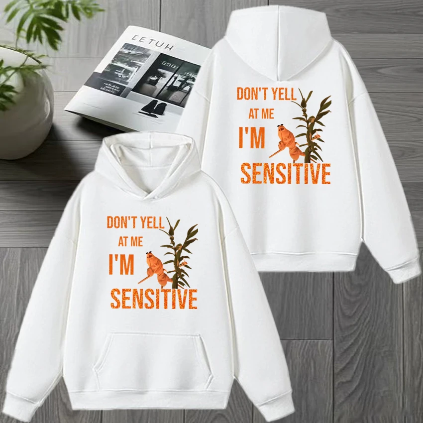 2025 جديد في ماركوس دودة ميمي مزدوجة الوجهين الرسومات قلنسوة سوداء الرجال النساء harajuku كنزة صوف للجنسين عادية البلوز