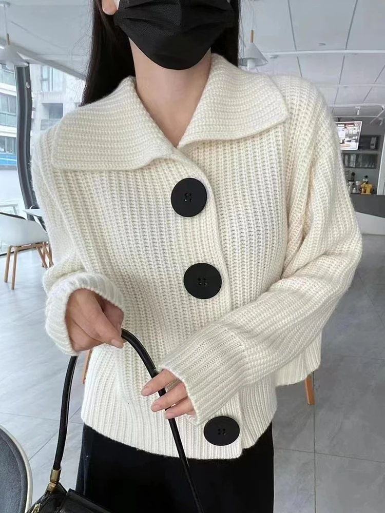 Loose Thick Women Cardigans Large Button Sweater Cardigan Knitted Sweater Autumn Winter Long Sleeve Tops jacket for Woman