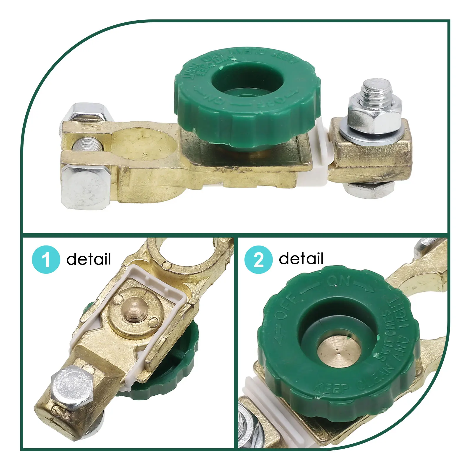 1 aislador de desconexión de batería, interruptor de corte compatible con Terminal negativo estándar de 3,43x1,42x1,30 pulgadas, protector de desconexión de batería de coche