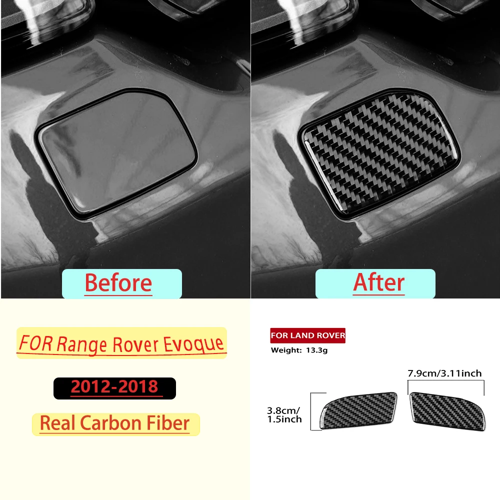 Real Carbon Fiber For Range Rover Evoque 2012-2018Car Headlight Cleaning Panel Trim Customizable Sticker Interior Accessories