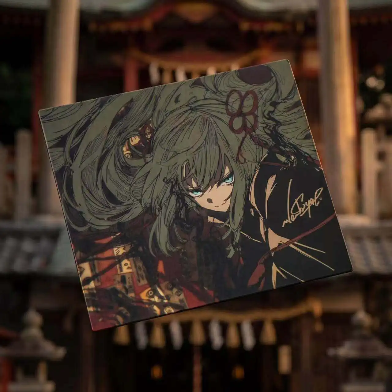 Custom Emerald Gem Aesthetic Glass Pad, Tempered Anime Gaming Surface XXL for Competitive FPS Tactical Gift