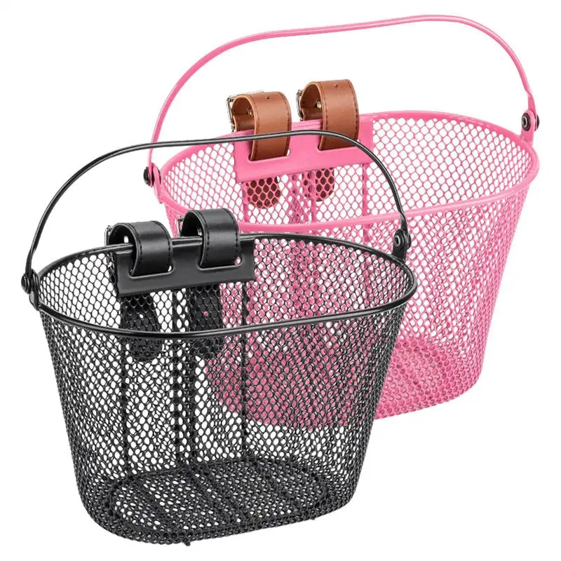 Cycling Front Storage Basket Metal Mesh Bike Basket Handlebar Hanging Basket MT B Bicycle Front Tube Bike Basket With Handle