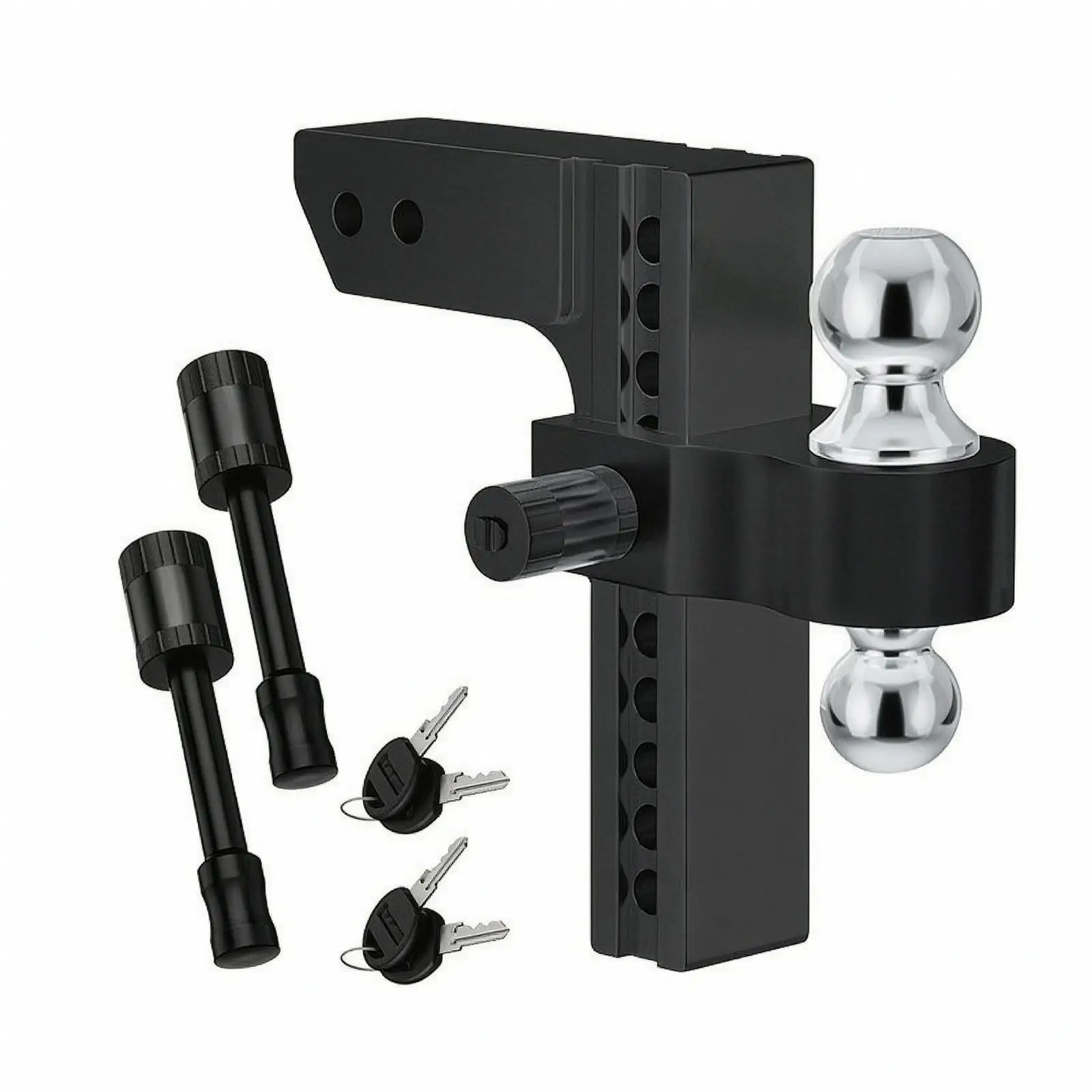 Aluminum Alloy Trailer Hitch Adapter Adjustable Drop Hitch 11 Hole Square Receiver for Truck SUV Towing