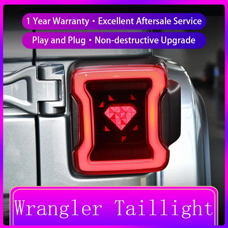 Powerful Taillights for Cars Jeep Wrangler JK 2018-2020 New Style Rear Lamp Reverse DRL LED Turn Signal Tools Car Accessories