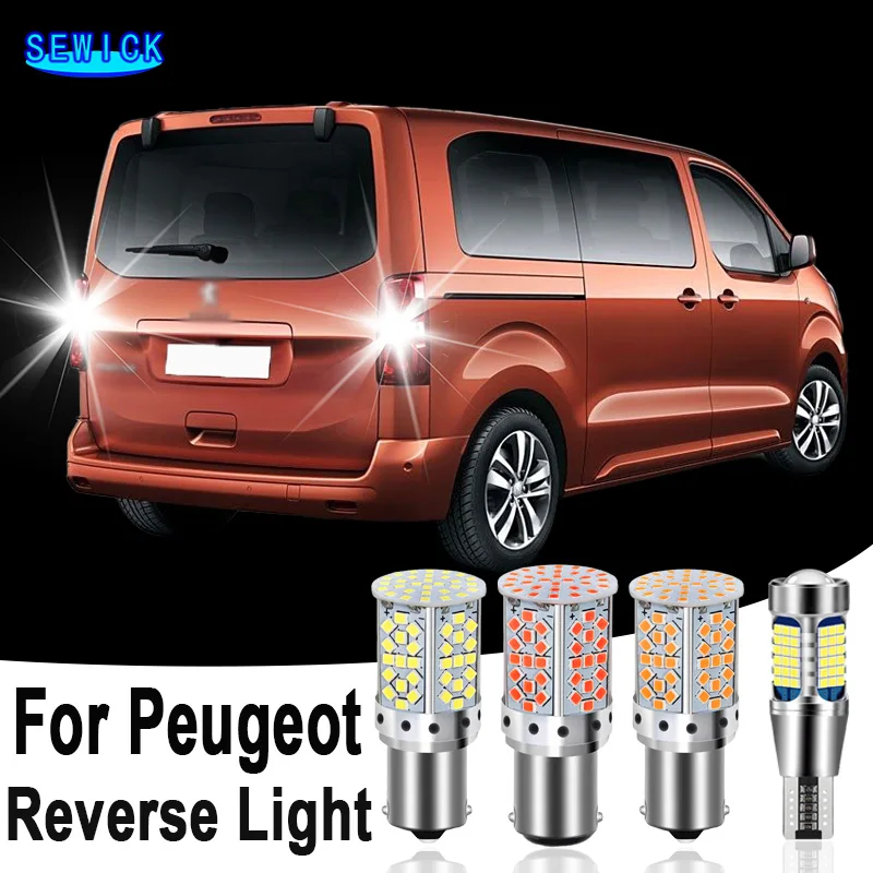 2x led para peugeot 1007 107 108 2008 301 607 806 807 bipper especialista parceiro rifter viajante lâmpada de luz reversa canbus