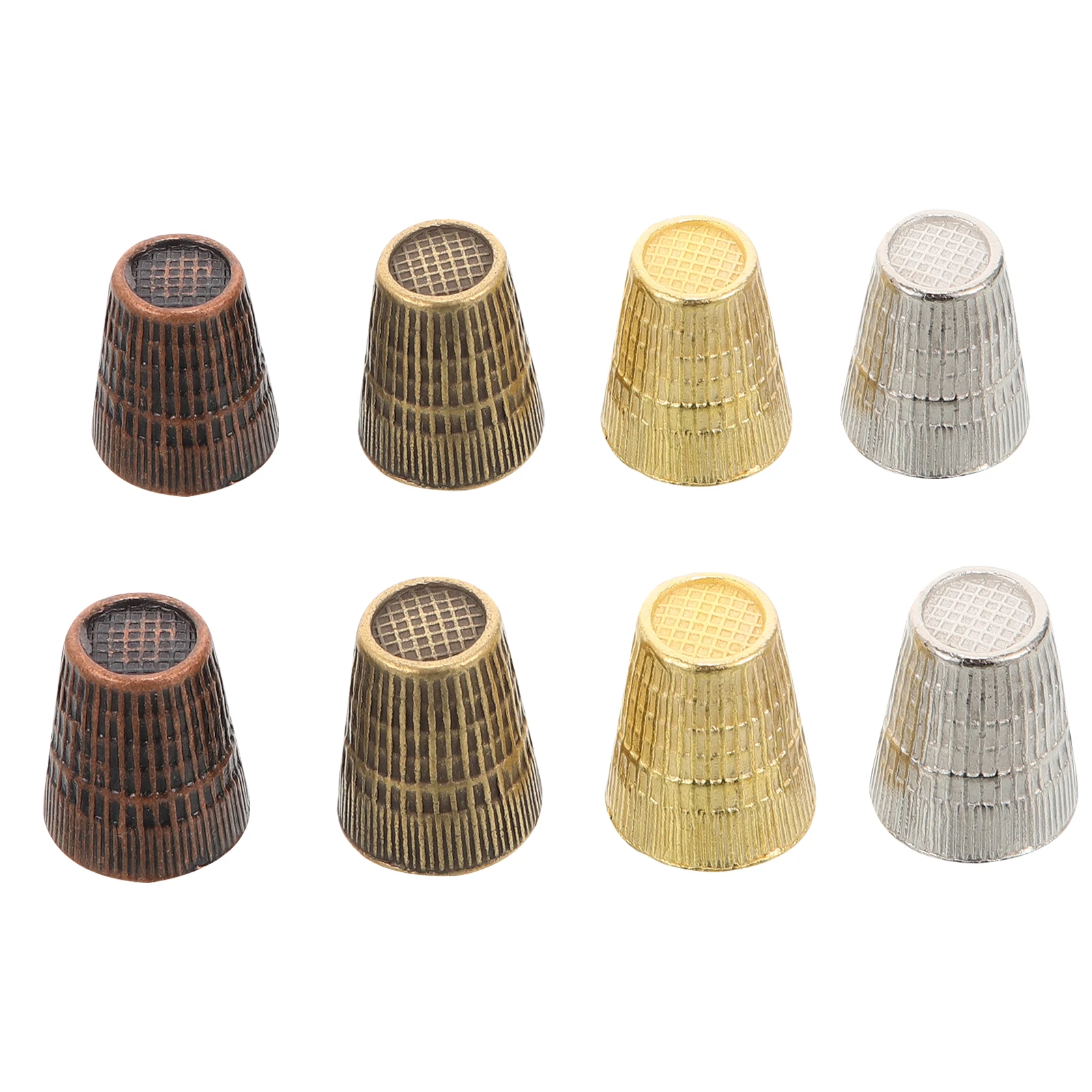 

8pcs Metal Thimble For Sewing Finger Protector Dense Pit Design Slippage Prevention Diy Craft Tool Copper Finger Cot Lightweight