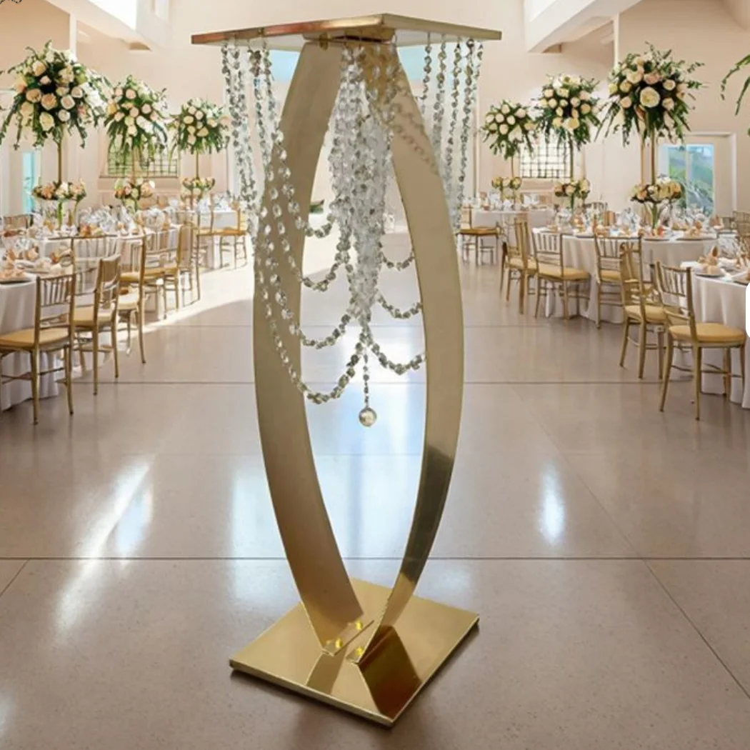 80/90/100cm  4-10pcs  Acrylic Bead Curtain Decorative Backdrop Stand  Aisle Metal Arch for Wedding table Party Decor