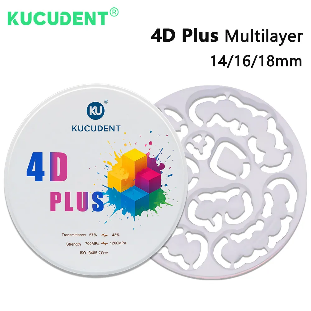 

Стоматологическая лаборатория 4D Plus Многослойный циркониевый диск 8-слойная открытая система Цвет A1/A2/A3 для фрезерования CAD/CAM Прочность изгиба 700-1200 МПа