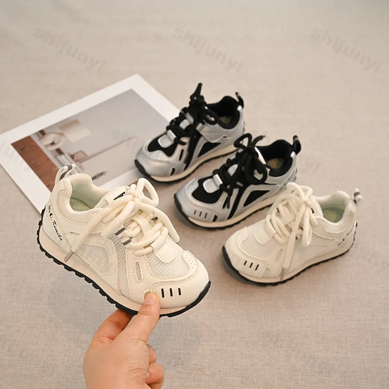

Children's Mesh Breathable Low Top Casual Sports Shoes 2025 Autumn Boys' Fashion Versatile Comfortable Non Slip Chunky Sneakers