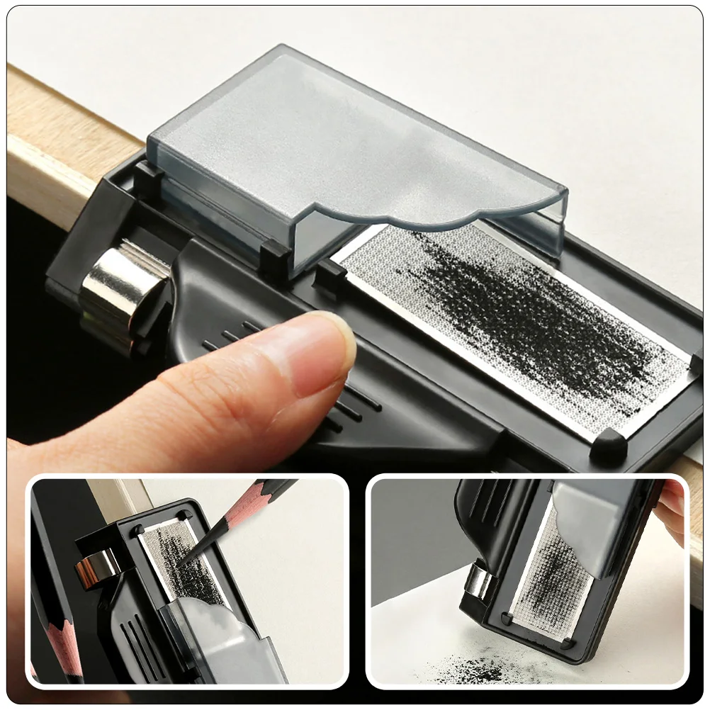 

Dual-Function Pencil Sharpener For Sketching Writing Charcoal Art Clip-On Design With Chip Collector Student Stationery Grinding