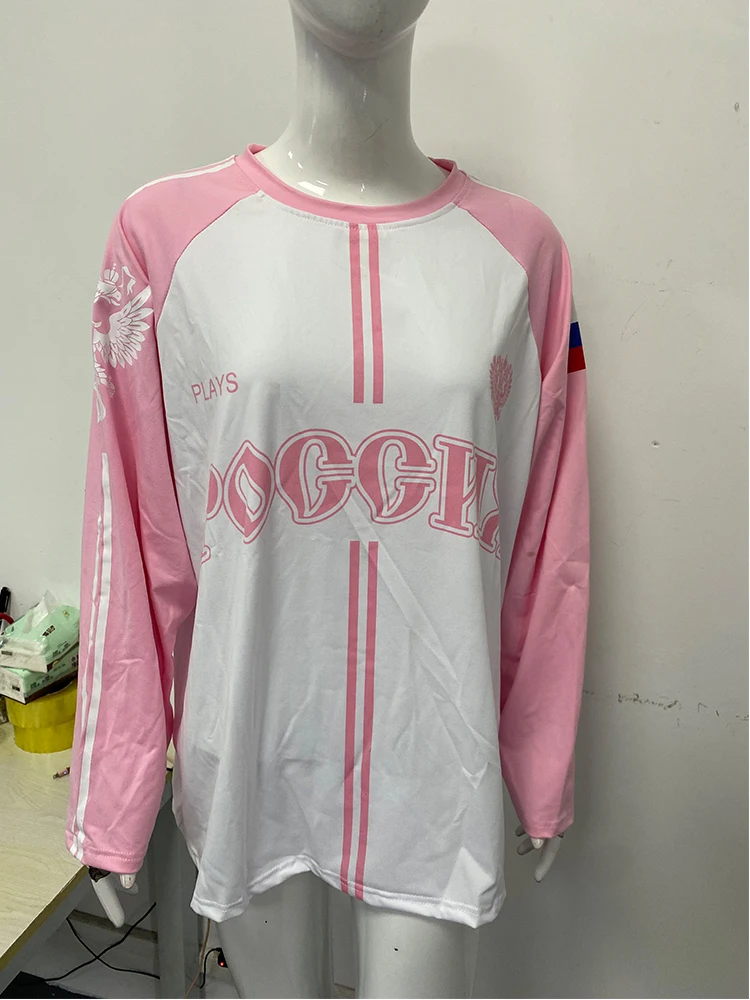 

Streetwear Jersey Sports Round Neck Long Shirt Hip Hop Oversized Letter Sweatshirt Casual Long Sleeve Top Y2k Clothing