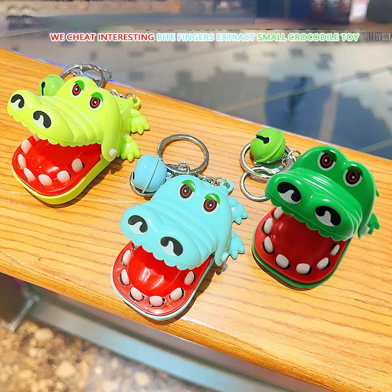 Crocodile Teeth Toy Innovation Cartoon Crocodile Bite Finger Trick Game Fun Party Keychain Mischief Game Children's Toy